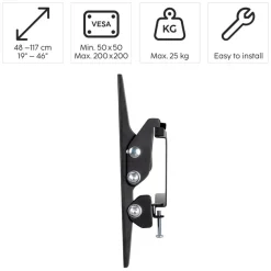 Hama TV-Wandhalterung »TV-Wandhalterung neigbar, bis 25kg, 48 - 117 cm (19