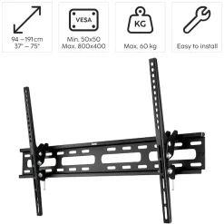 Hama TV-Wandhalterung »TV Wandhalter neigbar, 94 - 191 cm (37
