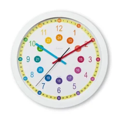 Hama Wanduhr »Kinder-Uhr "Sal", ohne Ticken, Ø 30 cm, Bunt« für Kinderzimmer, geräuscharm