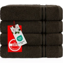 HAMMETEX Handtuch Set »4er Set Handtücher 50x100 cm, 100% Baumwolle, Weich & Saugstark« mit Bordüre, einfarbig, weich