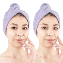 HAMMETEX Turban-Handtuch »2er Set Haarturban Damen, 100% Baumwolle, Flauschig & Schnelltrocknend« Uni-Farben, weich