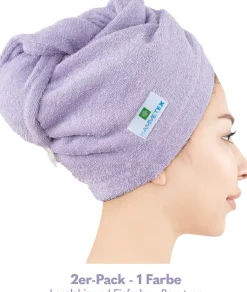 HAMMETEX Turban-Handtuch »2er Set Haarturban Damen, 100% Baumwolle, Flauschig & Schnelltrocknend« Uni-Farben, weich