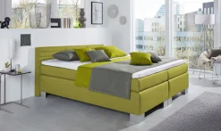 hapo Boxspringbett »ATLANTA mit niedrigem Kopfteil« Topper separat erhältlich!,erhältlich in verschiedenen Breiten, Farben & Matratzenarten