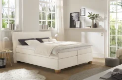 hapo Boxspringbett »Hana, in verschiedenen Breiten und Härtegraden erhältlich« Bett mit samtartigem Stoff bezogen, inkl. Topper