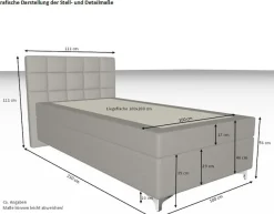 hapo Boxspringbett »Neyla erhältlich in den Breiten 100, 160, 180 & 200cm« in verschiedenen Matratzenqualitäten, Härtegraden und Farben verfügbar