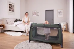 Hauck Baby-Reisebett »Play N Relax Center, dark blue« inkl. Neugeboreneneinhang, Wickelmulde, Ausstieg, Räder