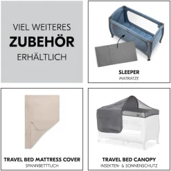 Hauck Baby-Reisebett »Play N Relax Center, dark blue« inkl. Neugeboreneneinhang, Wickelmulde, Ausstieg, Räder