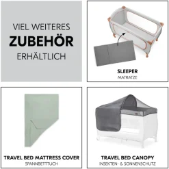 Hauck Baby-Reisebett »Sleep N Play Go Plus, Dusty Cork« mit integrierten Rädern; Vorderausstieg