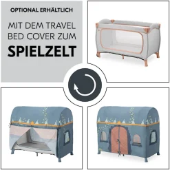 Hauck Baby-Reisebett »Sleep N Play Go Plus, Dusty Cork« mit integrierten Rädern; Vorderausstieg