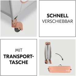 Hauck Baby-Reisebett »Sleep N Play Go Plus, Dusty Cork« mit integrierten Rädern; Vorderausstieg