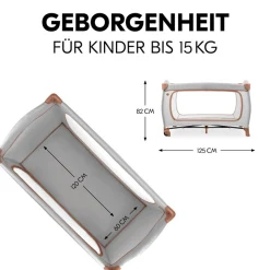 Hauck Baby-Reisebett »Sleep N Play Go Plus, Dusty Cork« mit integrierten Rädern; Vorderausstieg