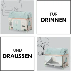 Hauck Bettzelt »Travel Bed Cover, Plants« Ergänzung für hauck Reisebetten (120 x 60 cm) mit seitlicher Öffnung