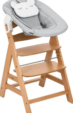 Hauck Hochstuhl »Alpha Newborn Pre, Nature Grey« () mit Newborn Aufsatz