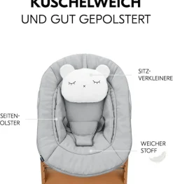 Hauck Hochstuhl »Alpha Newborn Pre, Nature Grey« () mit Newborn Aufsatz