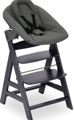 Hauck Hochstuhl »Alpha Newborn Set Plus, Dark Grey« () mit Newborn Aufsatz