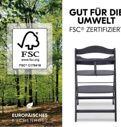 Hauck Hochstuhl »Alpha Newborn Set Plus, Dark Grey« () mit Newborn Aufsatz
