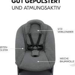 Hauck Hochstuhl »Alpha Newborn Set Plus, Dark Grey« () mit Newborn Aufsatz