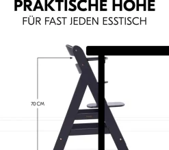 Hauck Hochstuhl »Alpha Newborn Set Plus, Dark Grey« () mit Newborn Aufsatz