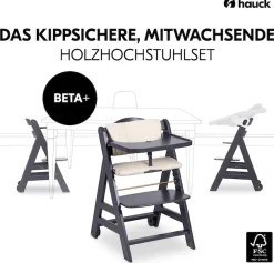 Hauck Hochstuhl »Beta+« () mit Holzrädern