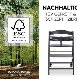 Hauck Hochstuhl »Beta+« () mit Holzrädern