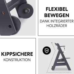 Hauck Hochstuhl »Beta+« () mit Holzrädern