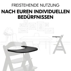 Hauck Hochstuhltablett »Alpha Click Tray, Black« aus recyceltem Material