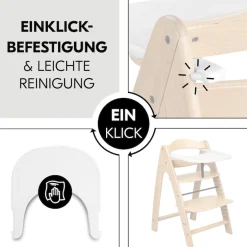 Hauck Hochstuhltablett »Arketa Click Tray, White« aus recyceltem Material