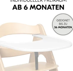 Hauck Hochstuhltablett »Arketa Click Tray, White« aus recyceltem Material