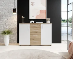HBZ Kommode »BC-Drift-2, Sideboard Stellmaß 120x84x35 cm« 1 Stk. tlg. Sideboard mit 2 Türen, 4 Schubkästen, 2 Einlegeböden