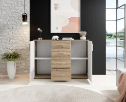 HBZ Kommode »BC-Drift-2, Sideboard Stellmaß 120x84x35 cm« 1 Stk. tlg. Sideboard mit 2 Türen, 4 Schubkästen, 2 Einlegeböden