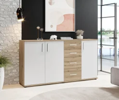 HBZ Kommode »BC-Drift-2, Sideboard Stellmaß BxHxT 160x84x35 cm« 1 Stk. tlg. Sideboard mit 3 Türen und 4 Schubkästen, 2 Einlegeböden