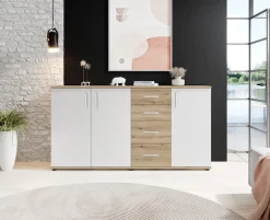 HBZ Kommode »BC-Drift-2, Sideboard Stellmaß BxHxT 160x84x35 cm« 1 Stk. tlg. Sideboard mit 3 Türen und 4 Schubkästen, 2 Einlegeböden