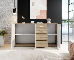 HBZ Kommode »BC-Drift-2, Sideboard Stellmaß BxHxT 160x84x35 cm« 1 Stk. tlg. Sideboard mit 3 Türen und 4 Schubkästen, 2 Einlegeböden