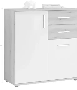 HBZ Kommode »BC-Drift-2, Universalschrank Stellmaß BxHxT 80x84x35 cm« 1 Stk. tlg. Kommode mit 2 Türen, 2 Schubkästen, 1 Einlegeboden