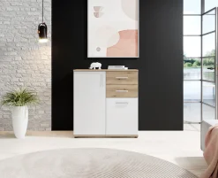 HBZ Kommode »BC-Drift-2, Universalschrank Stellmaß BxHxT 80x84x35 cm« 1 Stk. tlg. Kommode mit 2 Türen, 2 Schubkästen, 1 Einlegeboden
