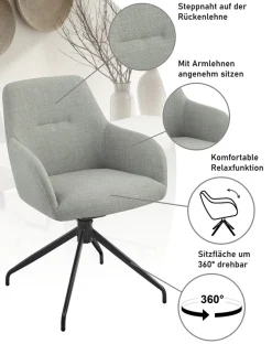 HELA Armlehnstuhl »TRIEST« (Set) 1 Stk.Sessel, 360° drehbar, Gestell abgeknickt, Relaxfunktion, Armlehnen