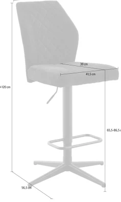 HELA Barhocker »BABSI« Set, 2 Stk. tlg. 360° drehbar, höhenverstellbar mit Gasdruckfeder, Sternfuß