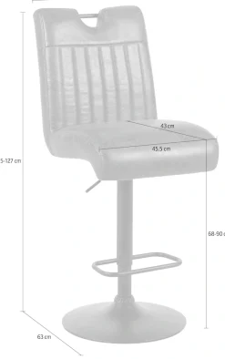 HELA Barhocker »MAJA« Set, 2 Stk. tlg. 360° drehbar, höhenverstellbar, mit Griff