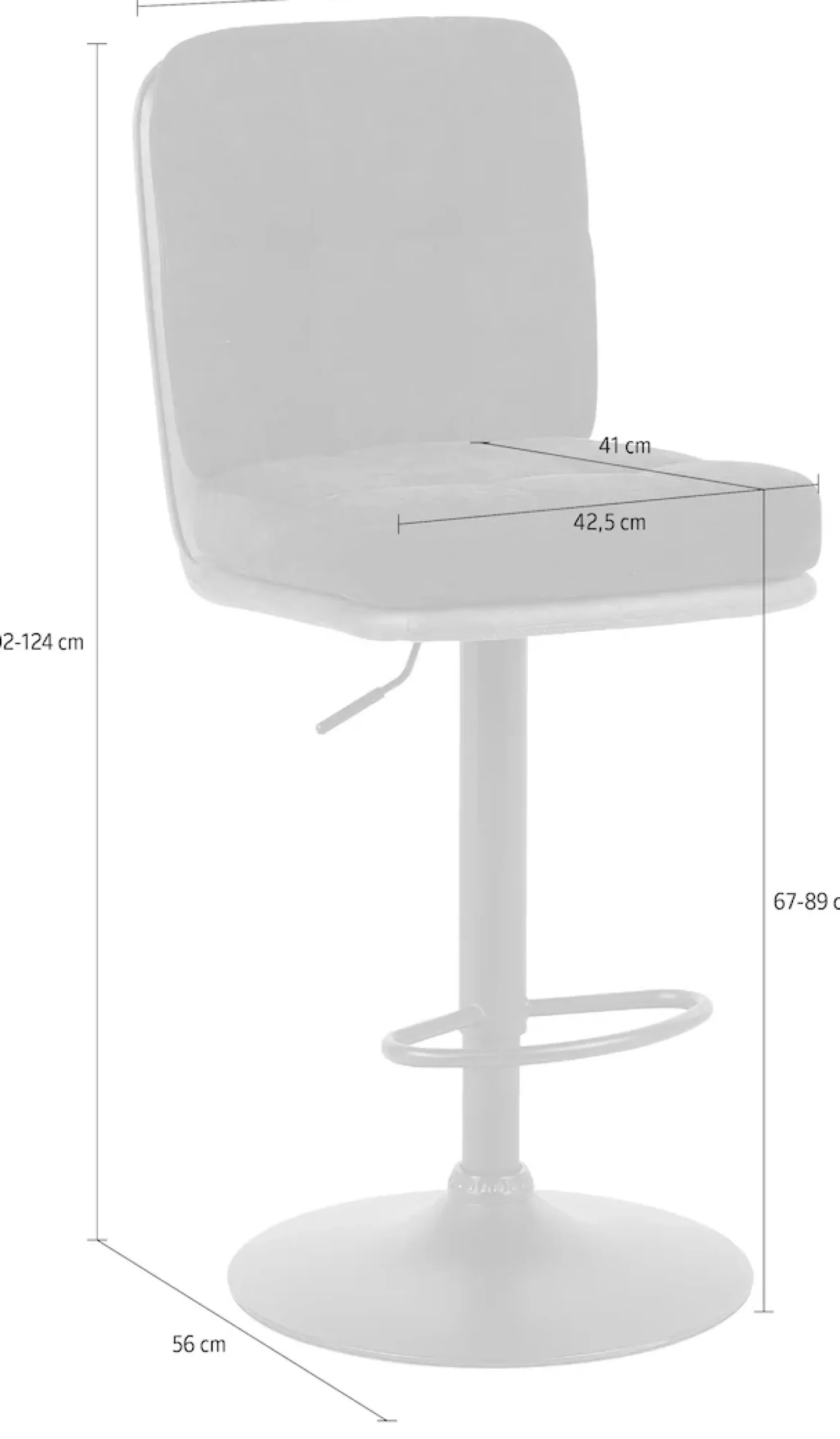 HELA Barhocker »VILA« Set, 2 Stk. tlg. 360° drehbar, höhenverstellbar, Materialkombi