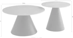 HELA Couchtisch »DUSTIN« Set, 2 Stk. tlg. 2er Set Couchtisch; rund; Sintered Stone; Gestell kegelförmig
