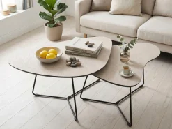 HELA Couchtisch »PISA« Set, 2 Stk. tlg. 2er Set, Platten in Nierenform, gefräst, Schweizer Kante
