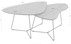 HELA Couchtisch »PISA« Set, 2 Stk. tlg. 2er Set, Platten in Nierenform, gefräst, Schweizer Kante