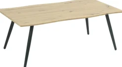HELA Couchtisch »ZAGREB« 1 Stk. tlg. Baumkantenoptik,Vierfuß,Rundrohr,fest,110 x 60 cm