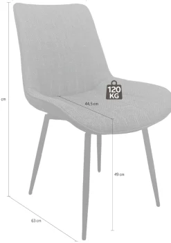 HELA Drehstuhl »Vierfußstuhl BERGEN« (Set) 2 Stk.Esszimmerstuhl, XL-Sitzbreite, 360° drehbar