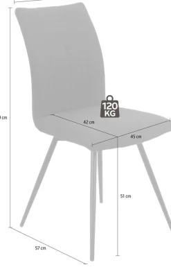 HELA Drehstuhl »Vierfußstuhl RIO« (Set) 4 Stk.Esszimmerstuhl, 360° drehbar, gepolstert, Webstoff, 120kg belastbar