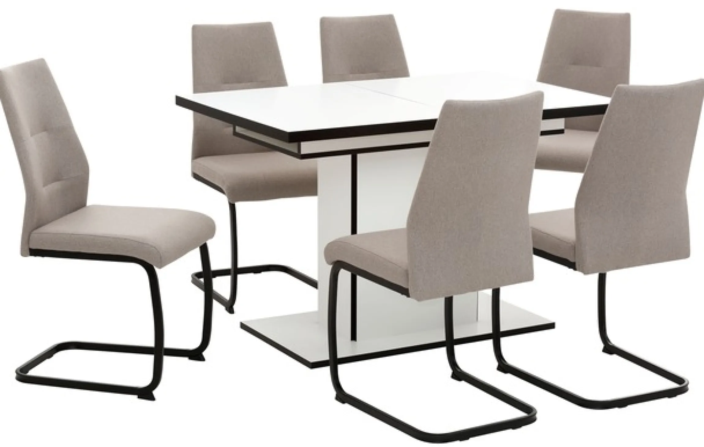 HELA Essgruppe »Ariana, Esstisch mit 6 Stühlen, ausziehbarer Küchentisch« Set, 1 Tisch ausziehbar / 6 Stühle, 7 Stk. tlg. Tisch 120-160cm, 6 Stühle mit hoher Belastbarkeit
