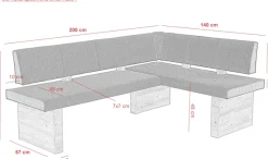 HELA Essgruppe »BERKEL« 4 Stk. tlg. Synchronauszug;Säulentisch;beidseitig montierbar;Schwinger