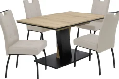 HELA Essgruppe »EBRO« Set, 5 Stk. tlg. Mit Synchronauszug, Vierfußstuhl XL Sitzbreite, Federkorb, Griff
