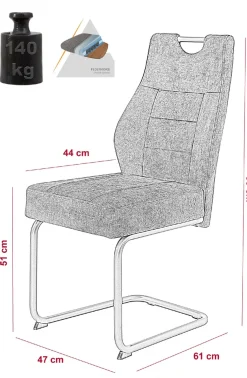 HELA Essgruppe »EMS Tisch 140-180x90 cm ausziehbar, Esstisch inkl. 4 Stühle« Set, 5tlg. Set, Esstisch plus 4 Esszimmerstühle, 5 Stk. tlg. Ausziehtisch Freischwinger, Stuhl mit Federkern, Bestseller