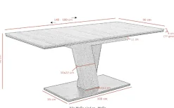 HELA Essgruppe »EMS Tisch 140-180x90 cm ausziehbar, Esstisch inkl. 4 Stühle« Set, 5tlg. Set, Esstisch plus 4 Esszimmerstühle, 5 Stk. tlg. Ausziehtisch Freischwinger, Stuhl mit Federkern, Bestseller